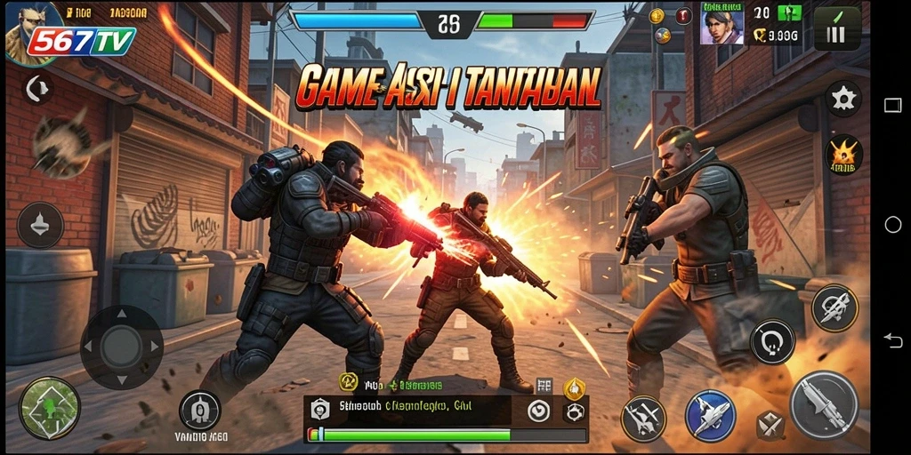 Tampilan gameplay Action yang mendebarkan dan penuh tantangan.