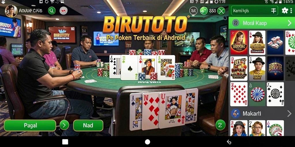 Screenshot BIRUTOTO menunjukkan permainan poker yang seru dan interaktif.