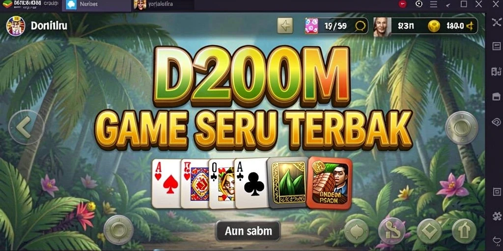 Screenshot D200M menunjukkan pemain menikmati serunya permainan Domino.