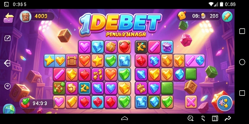 Tangkapan layar gameplay IDEBET menampilkan keseruan permainan Match-3.