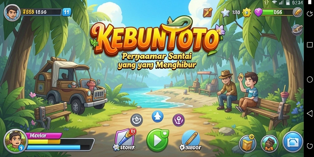 Tampilan gameplay KEBUNTOTO yang ceria dan menghibur.