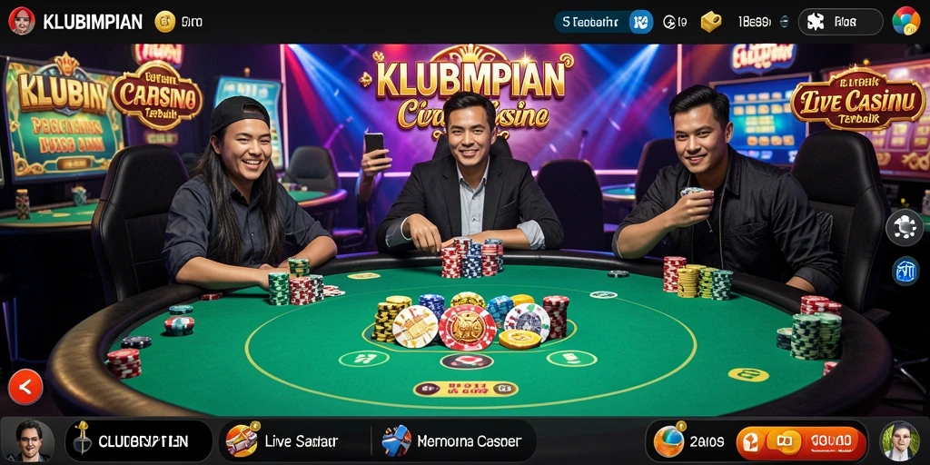 Tampilan gameplay seru dari KLUBIMPIAN Live Casino yang menampilkan dealer profesional.
