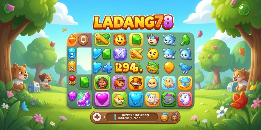 Tampilan gameplay LADANG78 yang menarik dan penuh warna.