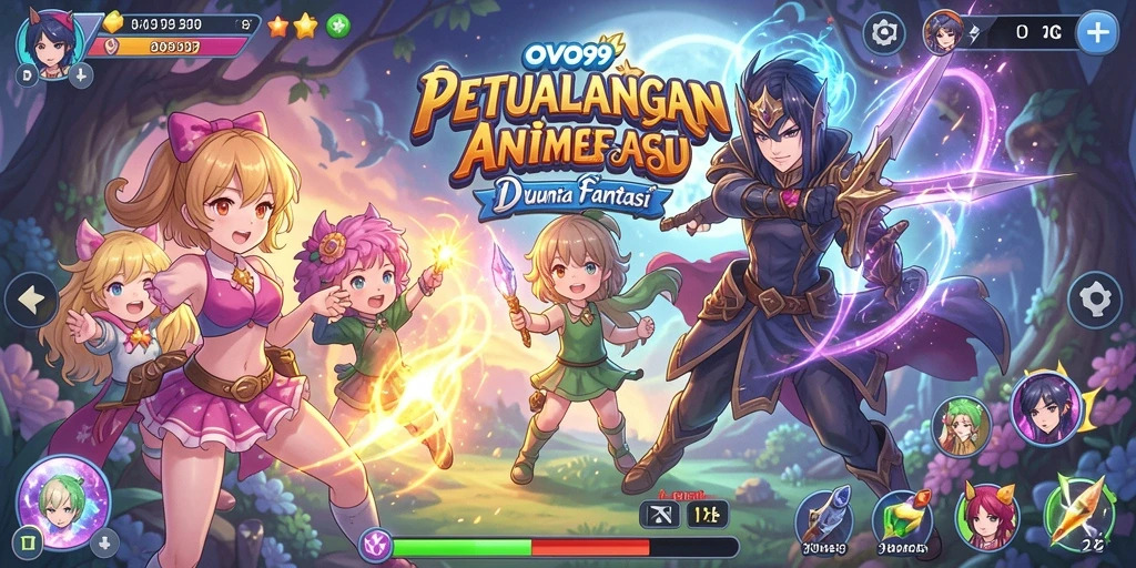 Tampilan gameplay OVO99 yang penuh aksi dan petualangan Anime.