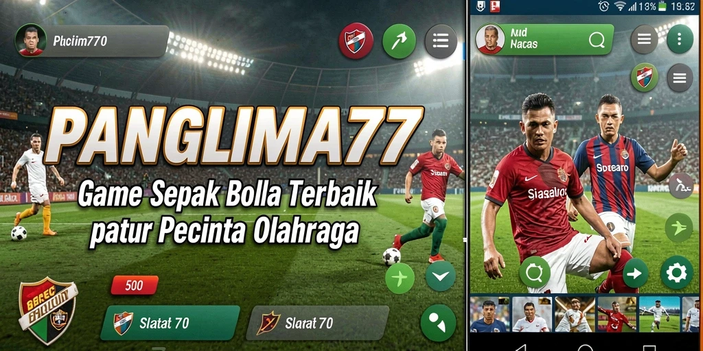 Tampilan gameplay menarik dari PANGLIMA77 dengan aksi sepak bola nyata.