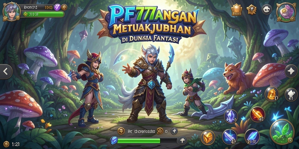 Screenshot utama PF777 menampilkan karakter beraksi dalam petualangan epik.