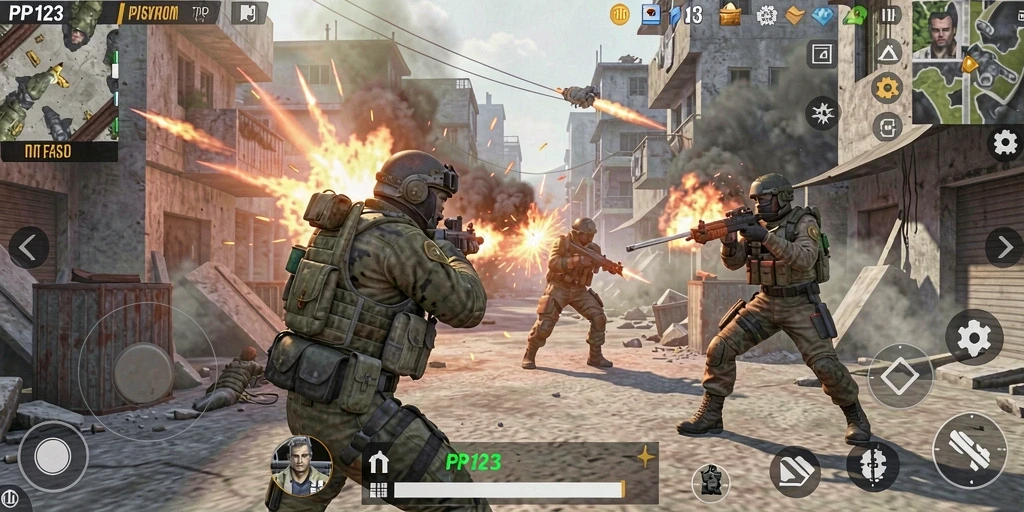 Tangkapan layar gameplay seru di <strong>PP123</strong> yang menunjukkan aksi tembak-menembak yang intens.