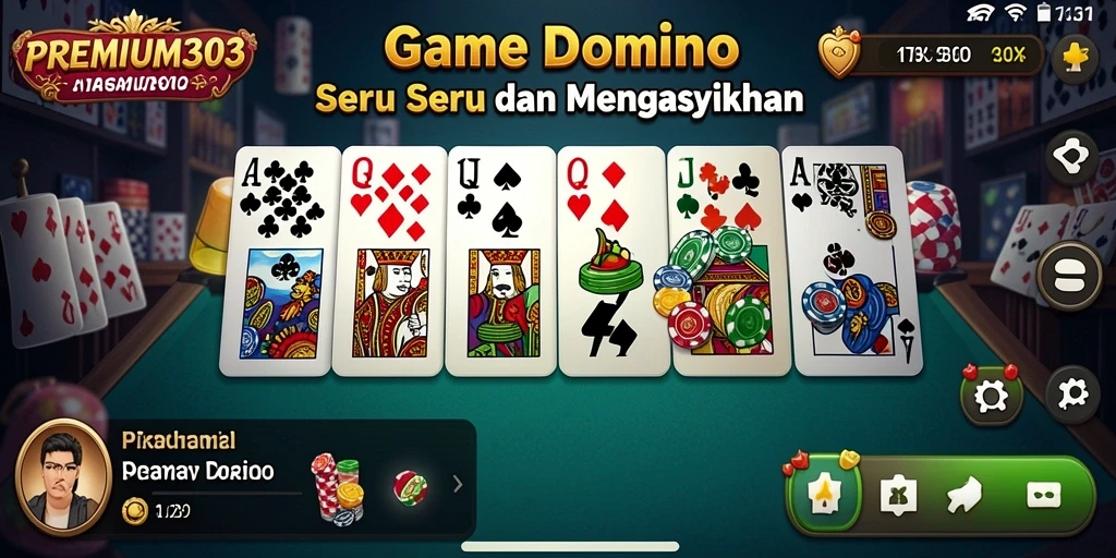 Tampilan gameplay menarik dari PREMIUM303 saat bermain Domino.