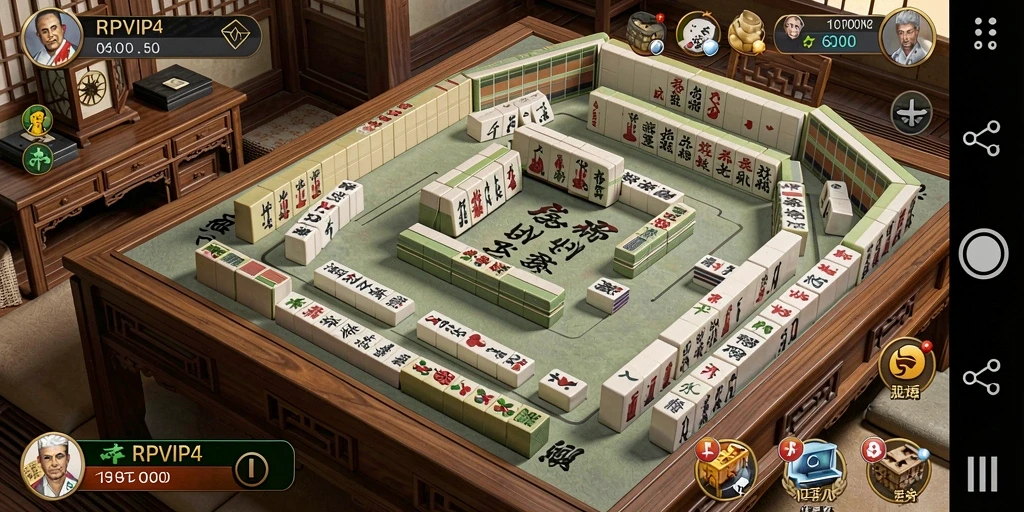 Tampilan gameplay RPVIP4 dengan level Mahjong yang menarik.