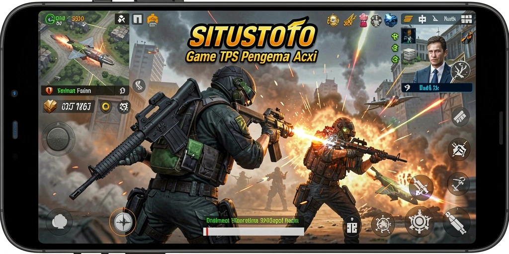 Screenshot gameplay SITUSTOTO menunjukkan aksi tembak-menembak yang seru dan mendebarkan.